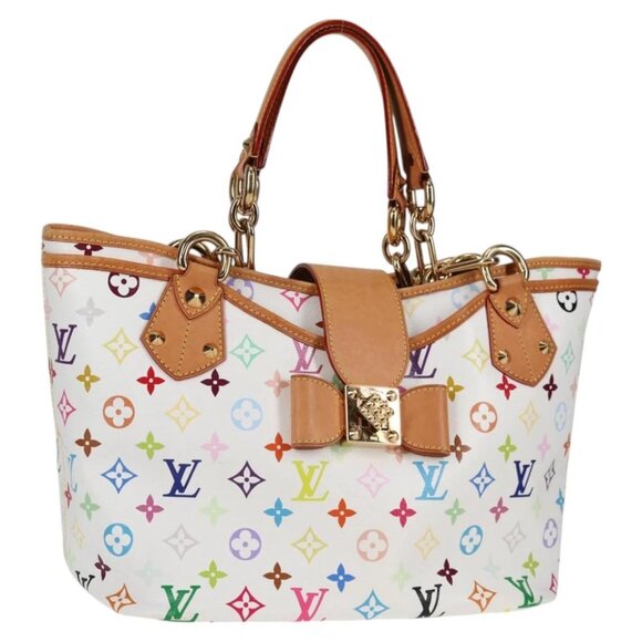 LOUIS VUITTON Monogram Multicolor Annie GM Tote Bag White M40303 LV Auth 123525V - Picture 1 of 15